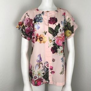 Ted Baker Pink Floral Edweena Short Sleeve Top